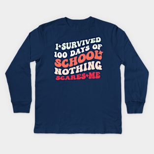 I Survived 100 Days Of School Kids Long Sleeve T-Shirt